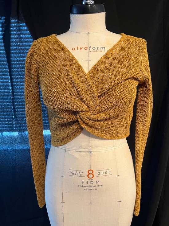 Zara Sweaters - Zara Mustard Twist-Front Cropped Sweater - Women